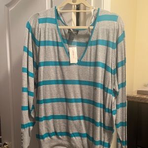 BNWT Gray and teal sweater